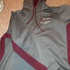 Men's Maroon & Gray Hooded Sweatshirt - State Champions 2015
